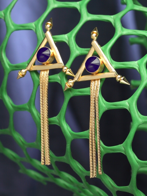 

DIVA WALK Gold-Toned Contemporary Drop Earrings