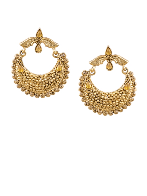 

Sia Art Jewellery Gold-Toned Crescent Shaped Drop Earrings