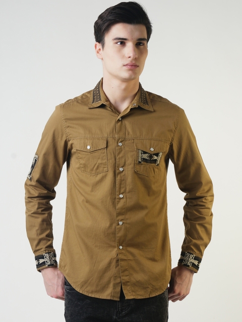 

Blue Saint Men Khaki Smart Slim Fit Solid Casual Shirt
