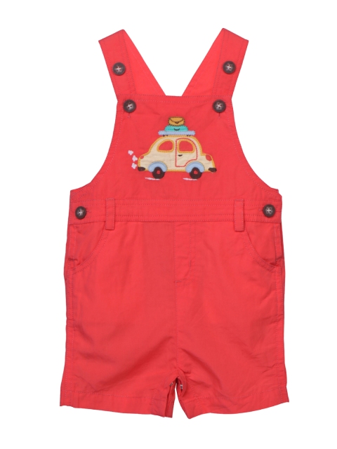 

Beebay Boys Coral Pink Solid Dungaree