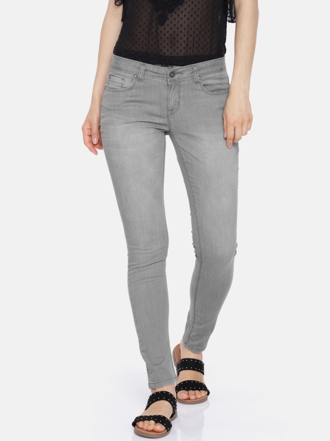 

Lee Cooper Women Grey Skinny Fit Low-Rise Low Distress Stretchable Jeans