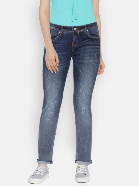 

Lee Cooper Women Blue Slim Fit Low-Rise Mildly Distress Stretchable Jeans