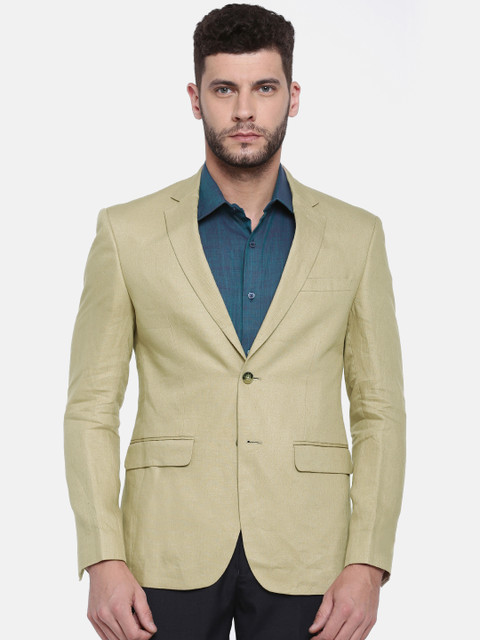 

Peter England Beige Single-Breasted Neo Linen Slim Fit Formal Blazer
