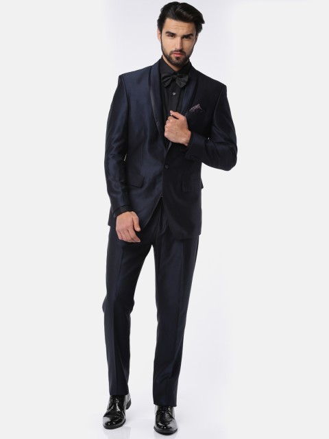 

Peter England Navy Blue Tailored Fit Single-Breasted Formal Suit