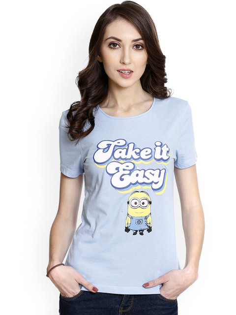 

Free Authority Women Blue Minions Printed T-shirt