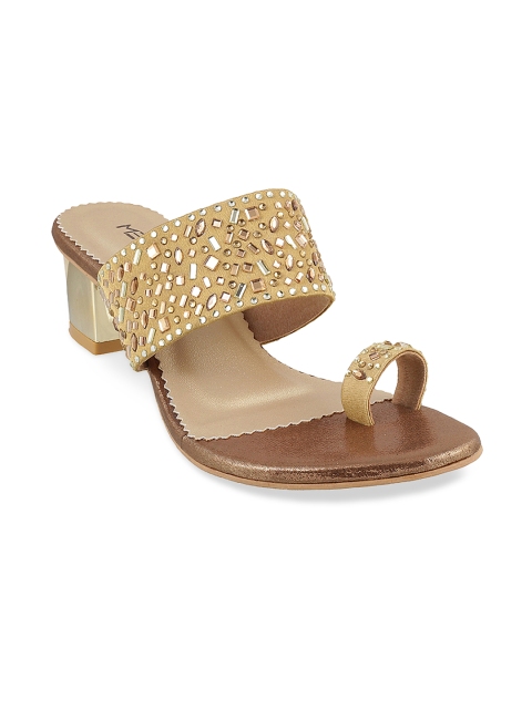 

Metro Women Gold-Toned Solid Sandals