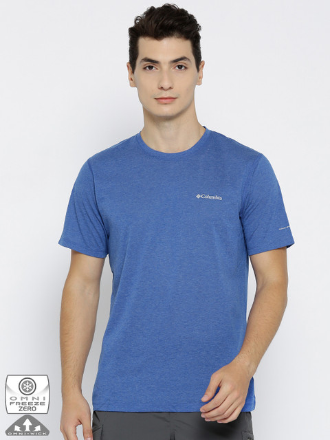 

Columbia Men Blue Solid Silver Ridge Zero Outdoor & Gym T-shirt