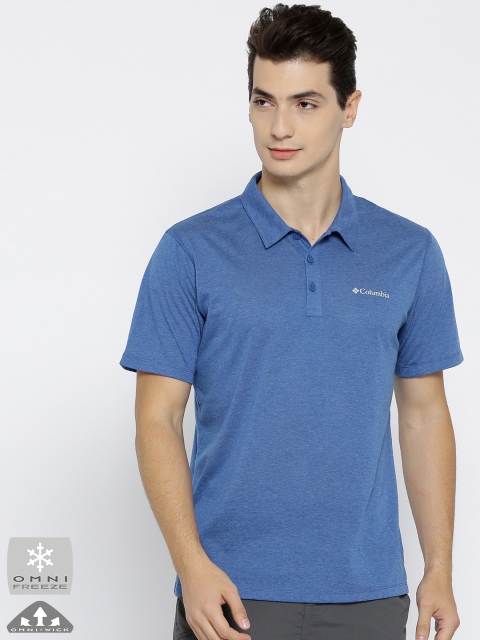 

Columbia Men Blue Solid Silver Ridge Zero Outdoor Polo Collar T-shirt