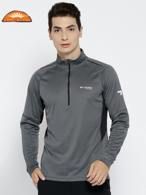 

Columbia Men Grey Titan Trail Half Zip Solid Sweatshirt