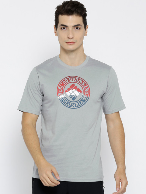 

Columbia Men Grey Printed CSC Tried and True Outdoor & Gym Casual T-shirt