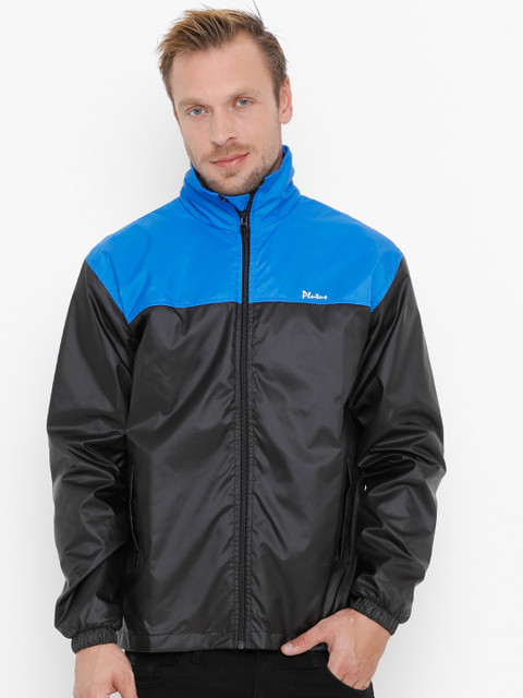 

Plutus Men Black Colourblocked Windcheater Sporty Jacket