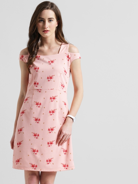 

Zink London Women Pink Printed A-Line Dress