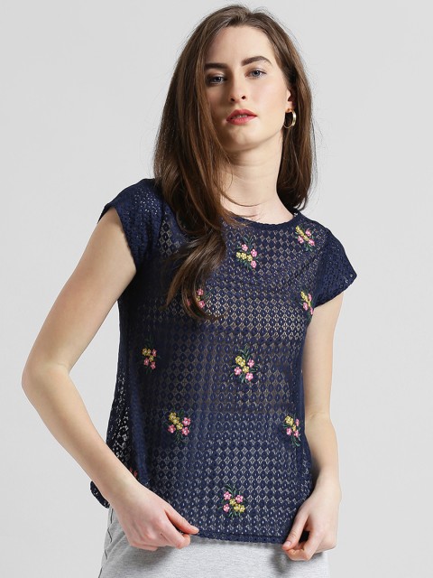

Zink London Women Blue Printed Top
