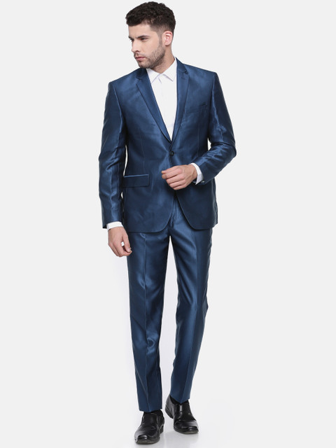 

Park Avenue Men Blue Super Slim Fit Single-Breasted Formal Suit