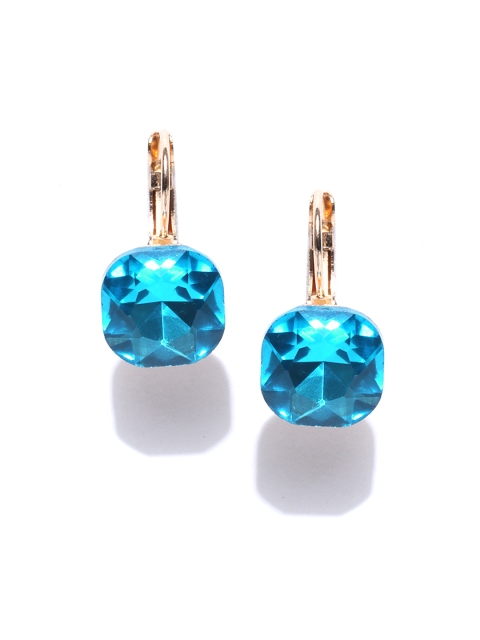 

OOMPH Gold-Toned & Blue Handcrafted Cubic Zirconia Contemporary Studs