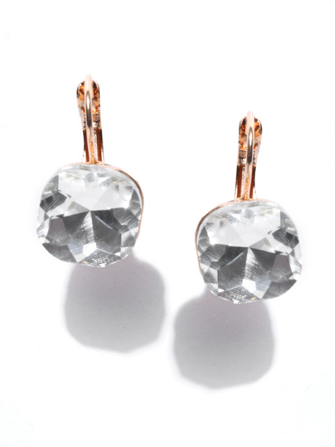 

OOMPH Gold-Toned & Off-White Handcrafted Cubic Zirconia Contemporary Studs