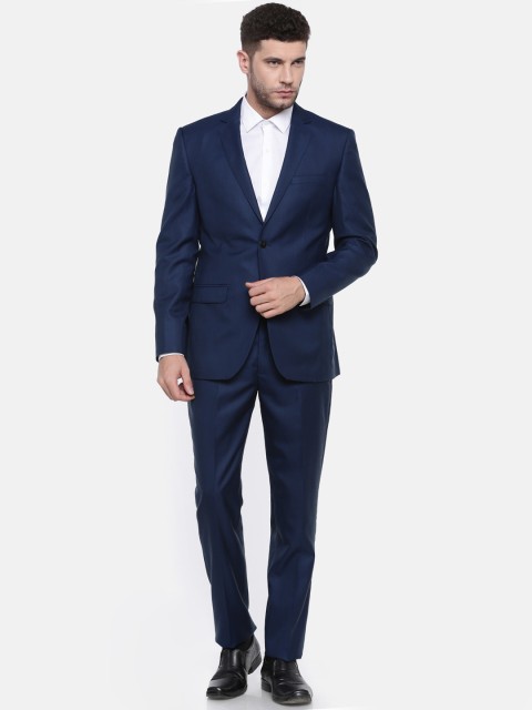 

Park Avenue Men Blue Solid Slim Fit Single-Breasted Formal Suit