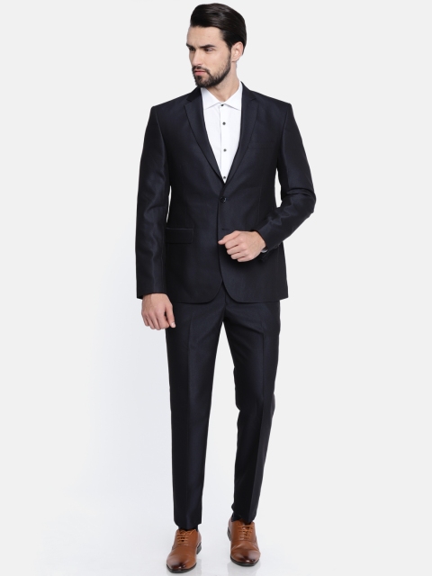 

Park Avenue Navy Super Slim Fit Single-Breasted Suit, Navy blue