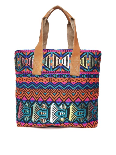 

Kanvas Katha Multicoloured Self Design Tote Bag, Multi