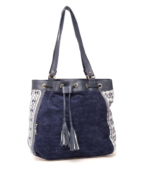 

Kanvas Katha Navy Blue Solid Shoulder Bag