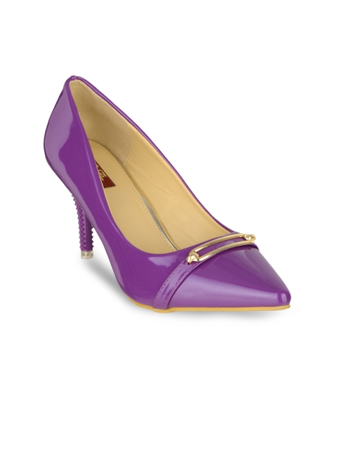 

SHUZ TOUCH Women Purple Solid Pumps