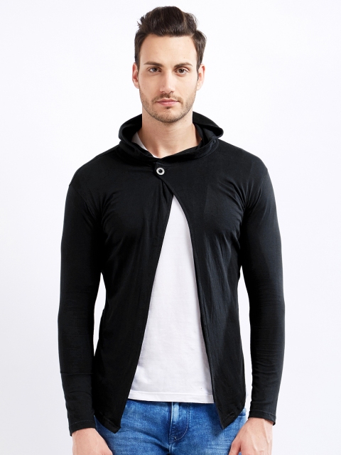 

Maniac Black Solid Open Front Shrug