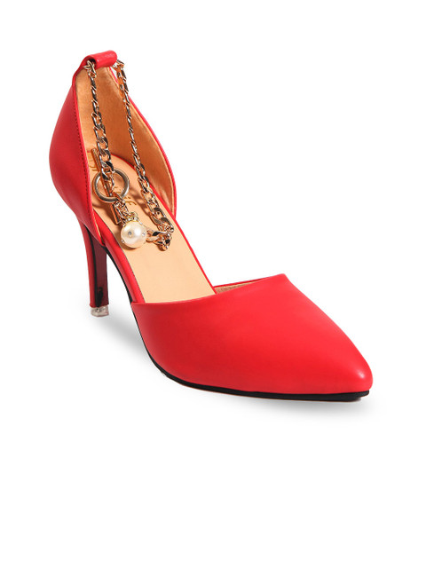 

Sherrif Shoes Women Red Solid Pumps