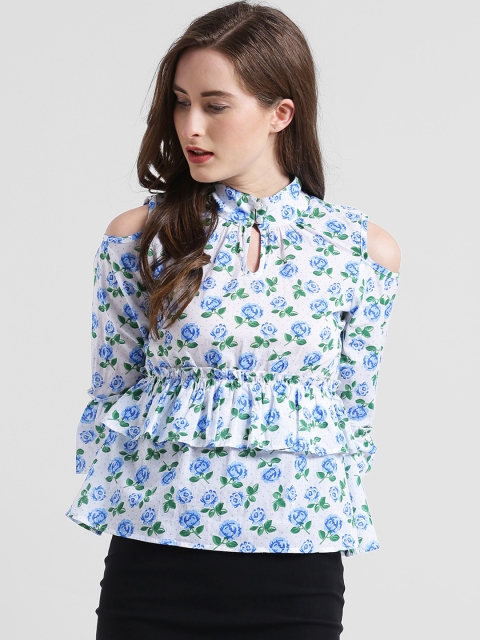 

Texco Women Blue Printed Pure Cotton Top