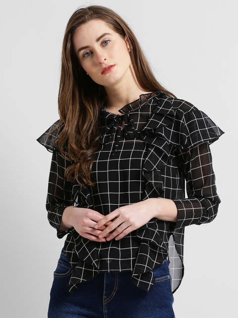 

Texco Women Black Checked Top