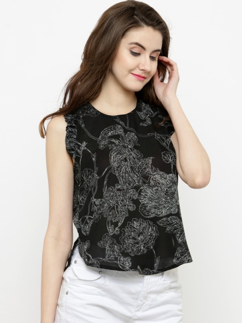 

Sera Women Black Printed High-Low Top