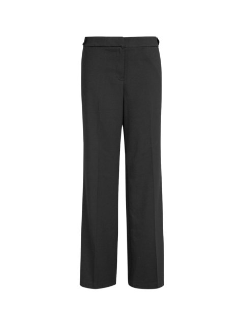 

next Women Black & Charcoal Tapered Fit Solid Formal Trousers