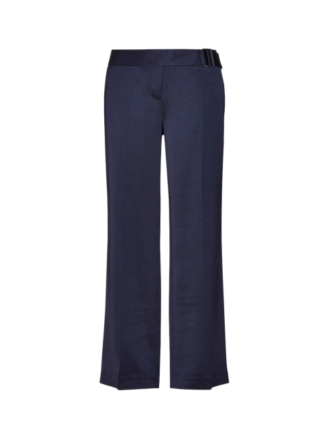 

next Women Navy Blue Regular Fit Solid Bootcut Trousers