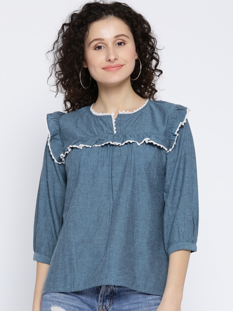 

SCOUP Women Blue Solid Top