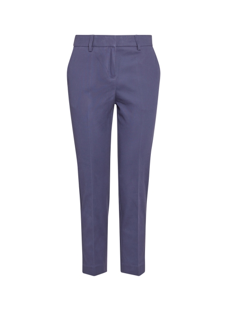

next Women Blue Regular Fit Solid Formal Trousers