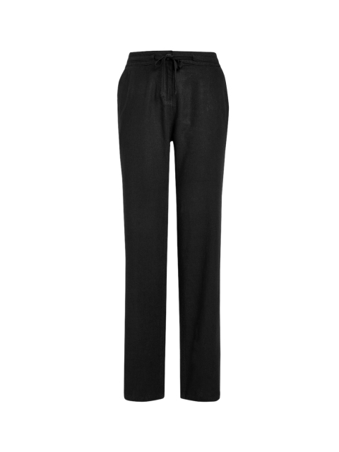 

next Women Black Regular Fit Solid Parallel Trousers