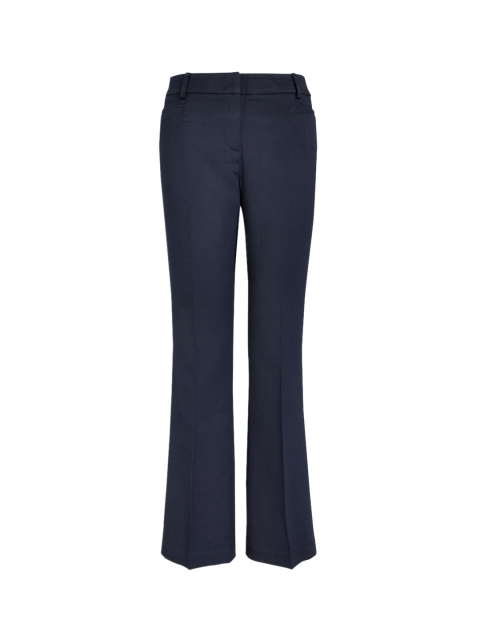 

next Women Navy Blue Regular Fit Solid Bootcut Trousers