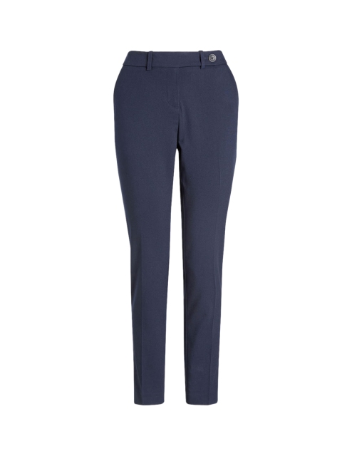 

next Women Blue Tapered Fit Solid Regular Trousers