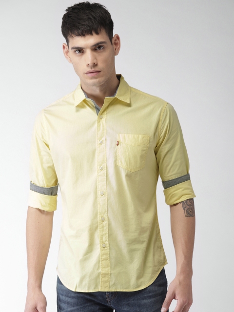 

Levis Men Yellow Slim Fit Solid Casual Shirt