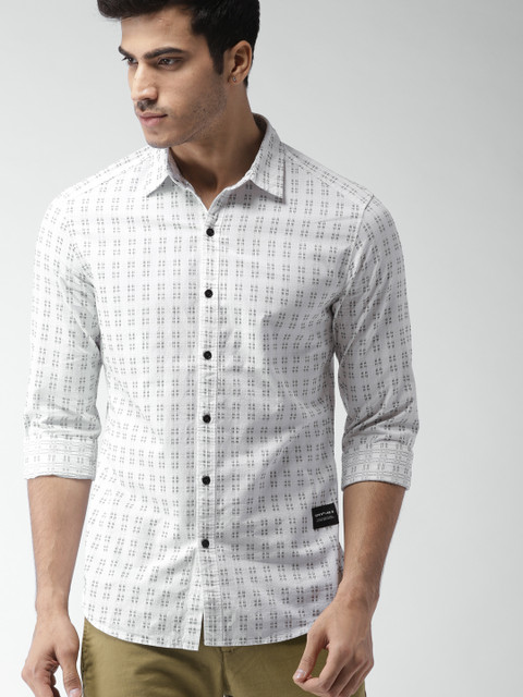 

Levis Men White & Grey Self-Design Casual Shirt