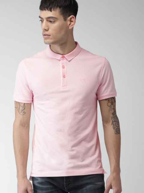 

Levis Men Pink Solid Polo Collar T-shirt