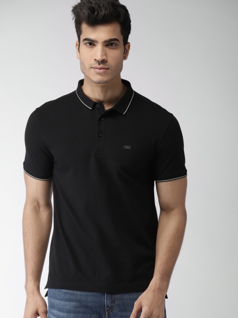 

Levis Men Black Solid Polo Collar T-shirt