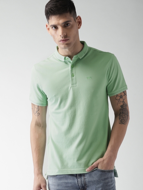 

Levis Men Green Solid Polo Collar T-shirt