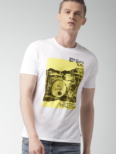 

Levis Men White Printed Round Neck T-shirt