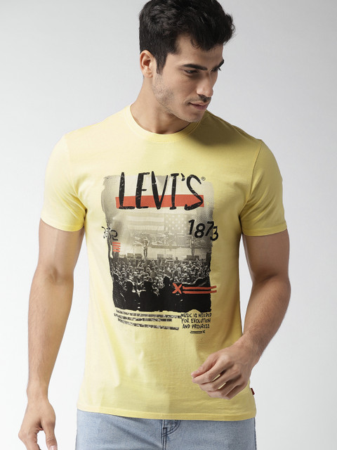 

Levis Men Yellow Printed Round Neck T-shirt