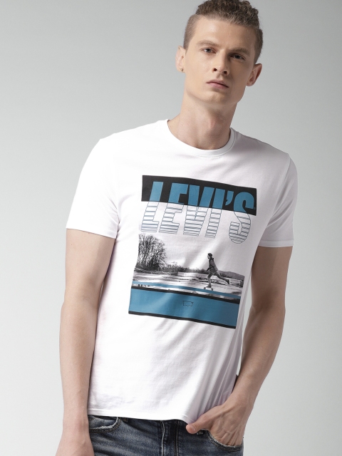 

Levis Men White Printed Round Neck T-shirt