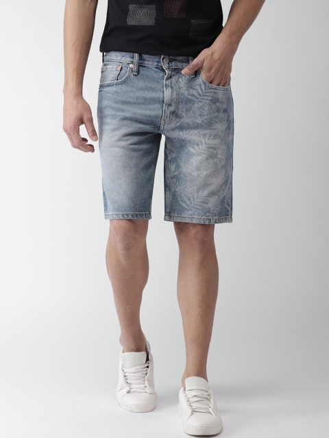 

Levis Men Blue Printed Regular Fit Denim Shorts