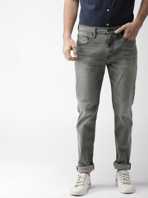 

Levis Men Grey Tapered Fit Mid-Rise Clean Look Stretchable Jeans 512