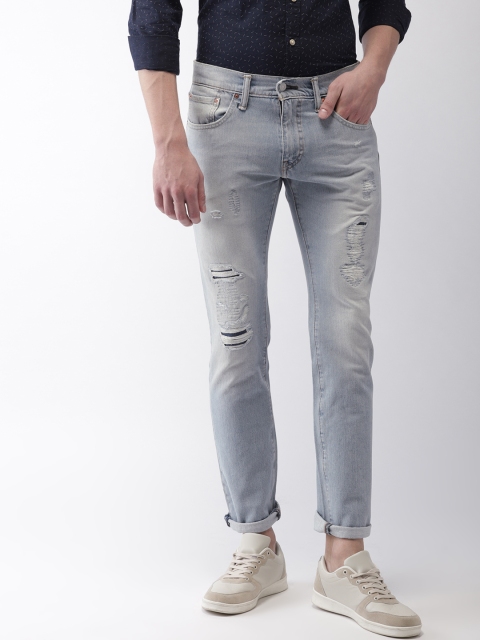 

Levis Men Blue 65504 Skinny Straight Fit Mid-Rise Mildly Distressed Stretchable Jeans