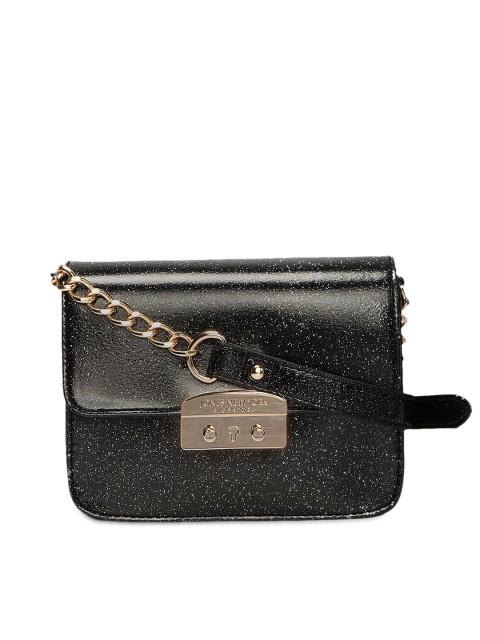 

Jones New York Black & Gold-Toned Printed Sling Bag