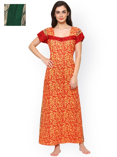 

Klamotten Pack of 2 Printed Nightdresses 242G21-15Rd25, Red